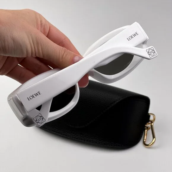 Loewe Paula\'s Ibiza Women Sunglasses White Silver Mirror Rectangle LW40033I 21C Loewe Paula main image 3